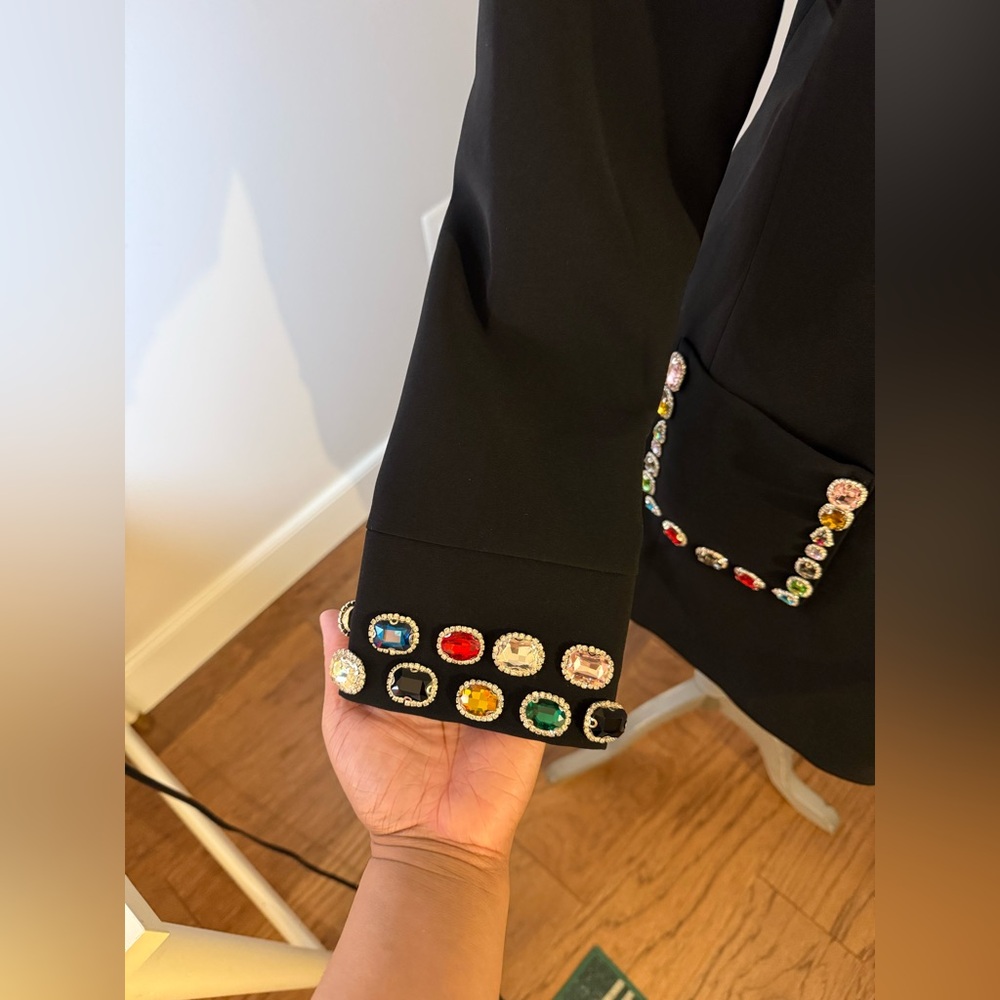 Black Embellished Pocket Shift Dress - Picture 9 of 14